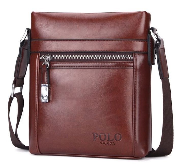 Мужская коричневая сумка через плечо Polo 8806-2 купить недорого в Ты Купи