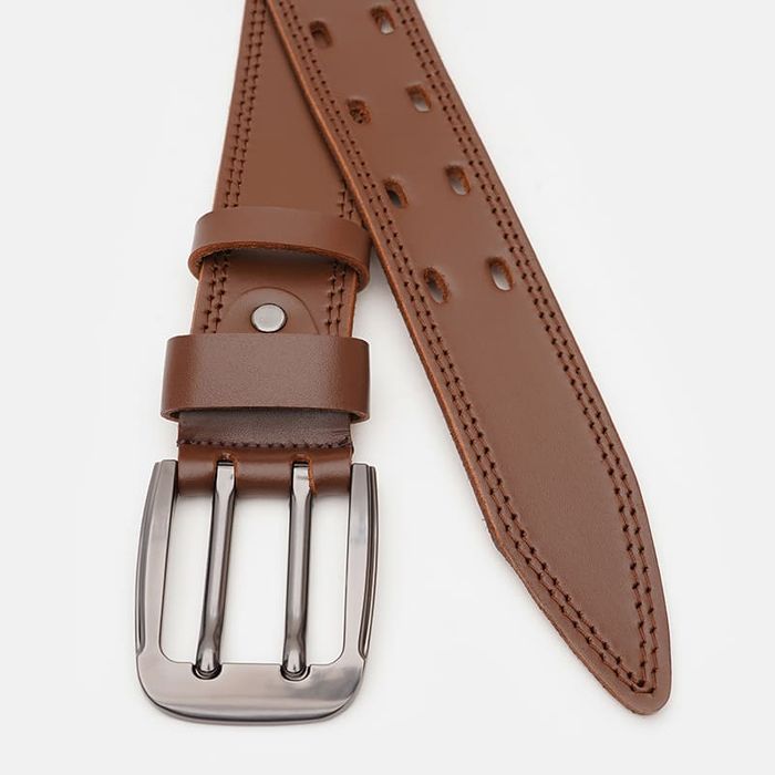 Мужской кожаный ремень Borsa Leather V1125FX24-brown купить недорого в Ты Купи