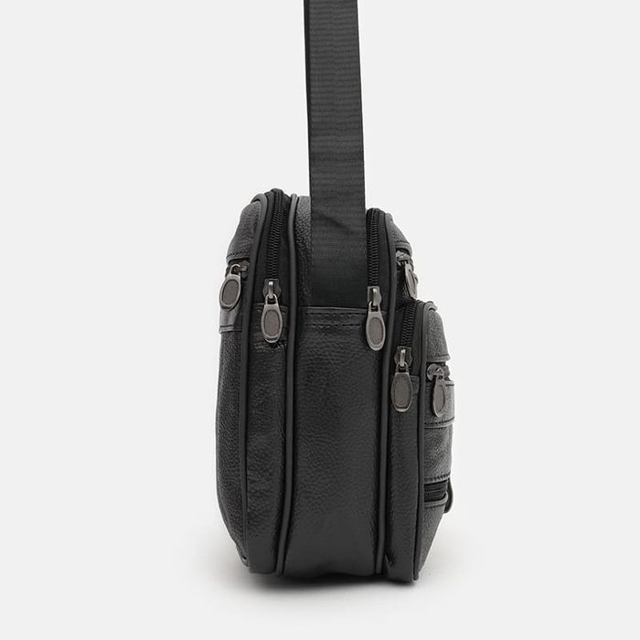 Мужская кожаная сумка барсетка Borsa Leather K16687-3-black купить недорого в Ты Купи
