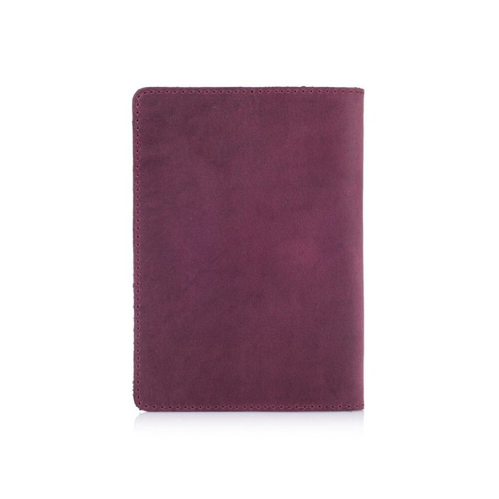 Обкладинка для паспорта зі шкіри HiArt PC-02 Shabby Plum Mehendi Classic Фіолетовий купити недорого в Ти Купи