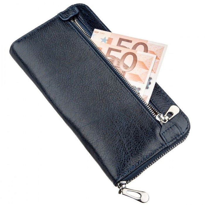 Женский тёмно-синий кошелёк из натуральной кожи ST Leather 18864 Темно-синий купить недорого в Ты Купи