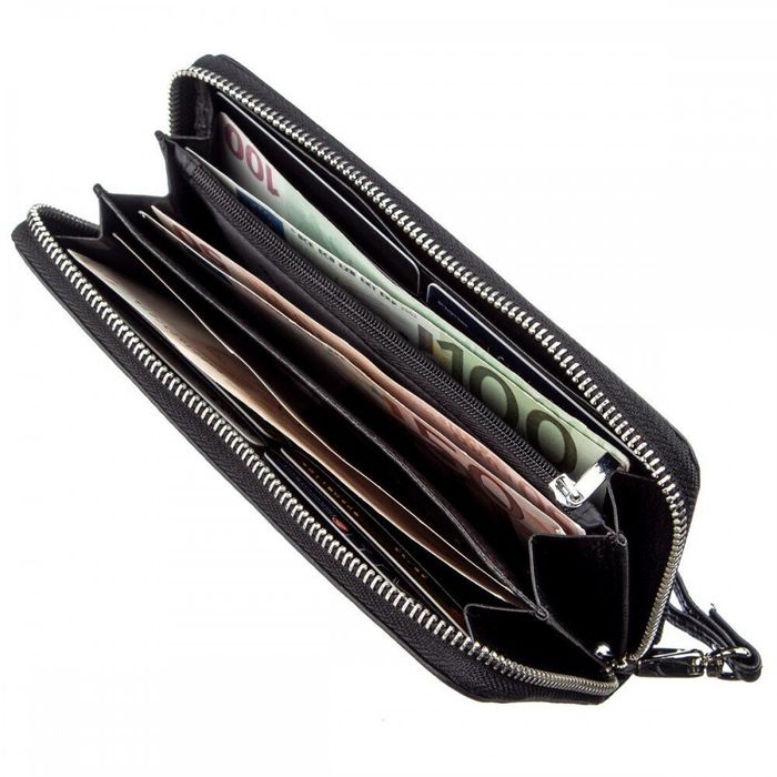 Жіночий чорний гаманець з натуральної шкіри ST Leather 18933 Чорний купити недорого в Ти Купи