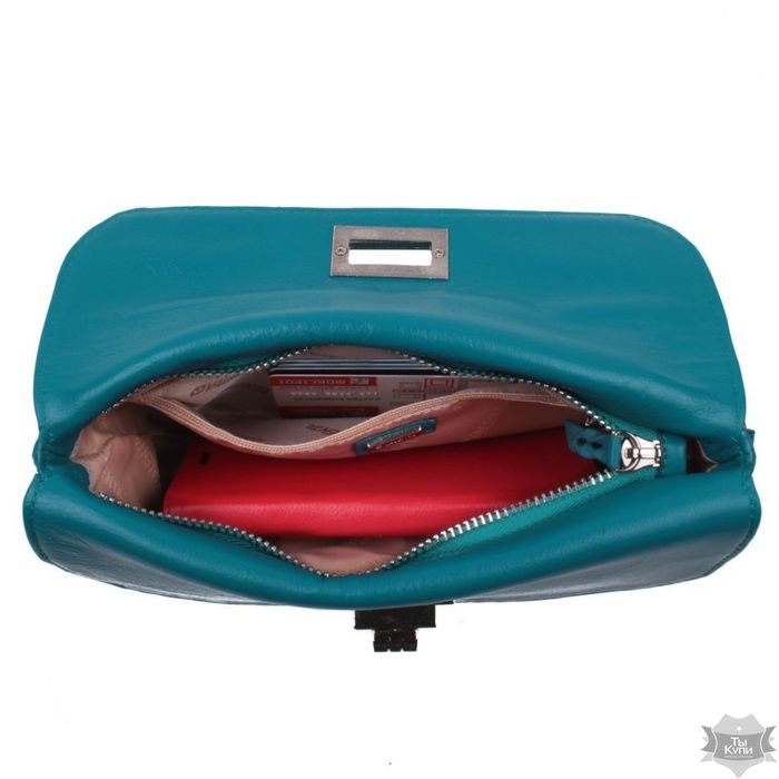 Женская кожаная бирюзовая сумка Valenta ВЕ6089122 купить недорого в Ты Купи