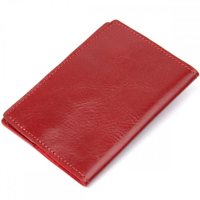 Кожаная обложка для паспорта GRANDE PELLE 11480 Красный купить недорого в Ты Купи