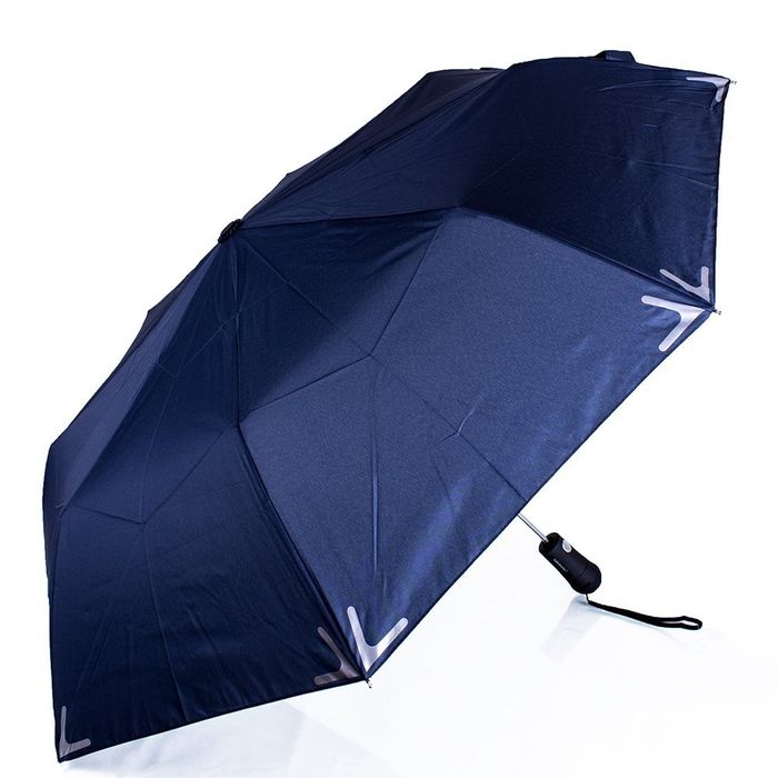 Полуавтоматический мужской зонт с фонариком и светоотражающими вставками FARE, серия «Safebrella» синий купить недорого в Ты Купи