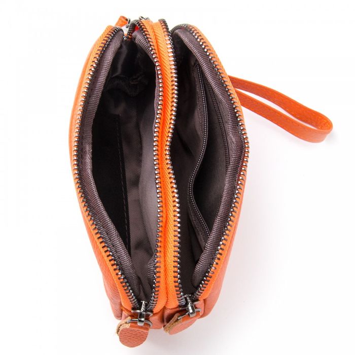Жіноча шкіряна косметичка Cosmetic bag 6002-10 orange купити недорого в Ти Купи