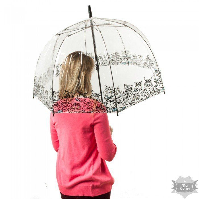 Жіноча механічна прозора парасолька-тростина Fulton Birdcage-2 L042 - Bibis Cat купити недорого в Ти Купи
