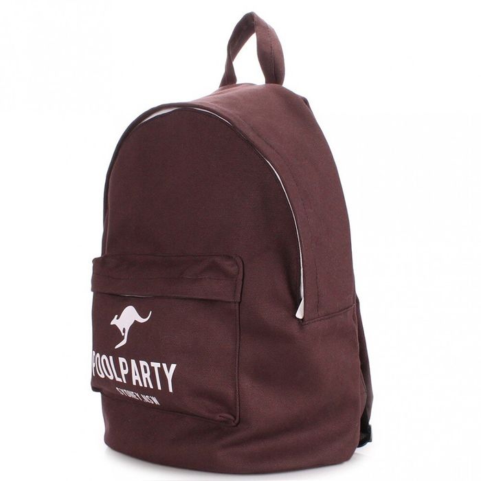 Молодежный текстильный рюкзак POOLPARTY brown купить недорого в Ты Купи