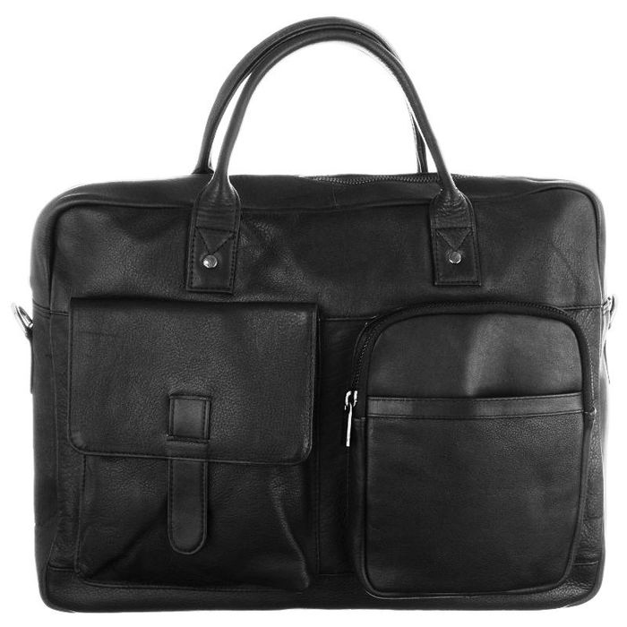 Чоловіча шкіряна сумка-портфоліо для ноутбука 14 дюйм завжди дикий чорний LAP15603NDM купити недорого в Ти Купи