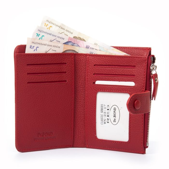 Женский кожаный кошелек Classik DR. BOND WN-23-17 red купить недорого в Ты Купи