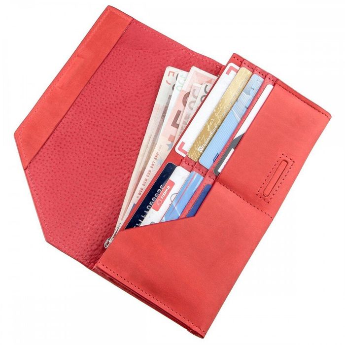 Жіночий шкіряний червоний гаманець GRANDE PELLE 11216 купити недорого в Ти Купи
