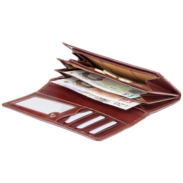 Женский кожаный кошелек Visconti FLORENCE MZ-10 коричневый купить недорого в Ты Купи