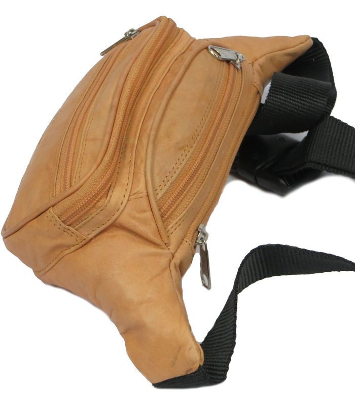 Чоловіча шкіряна руда сумка на пояс Paul Rossi 908-mtn light brown купити недорого в Ти Купи