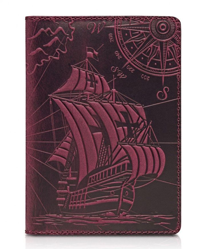 Обложка для паспорта из кожи HiArt PC-02 7 Discoveries фиолетовая Фиолетовый купить недорого в Ты Купи