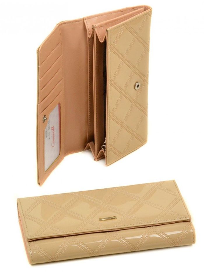 Женский стильный бежевый кошелек Cossrol Rose Series-2 WD-51 beige купить недорого в Ты Купи