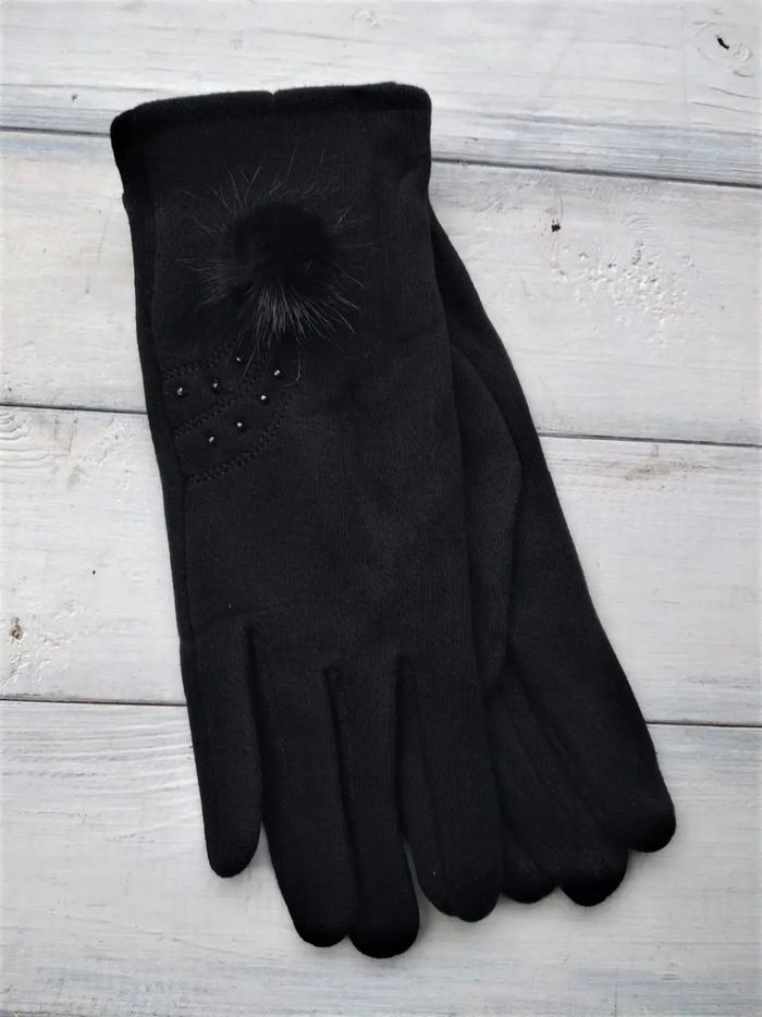 Жіночі розтяжні рукавички Чорні 8714S1 с купити недорого в Ти Купи