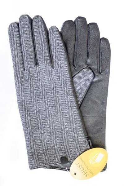 Женские комбинированные серые перчатки Shust Gloves купить недорого в Ты Купи