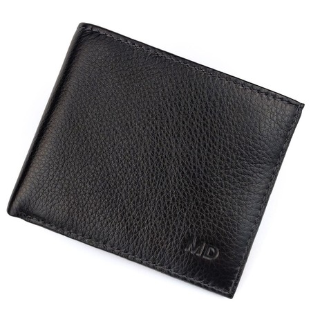 Стильный мужской кошелек из натуральной кожи MD Leather MD-237-A (JZ6718) черный купить недорого в Ты Купи