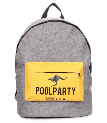 Мужской текстильный рюкзак POOLPARTY backpack-yellow-grey купить недорого в Ты Купи