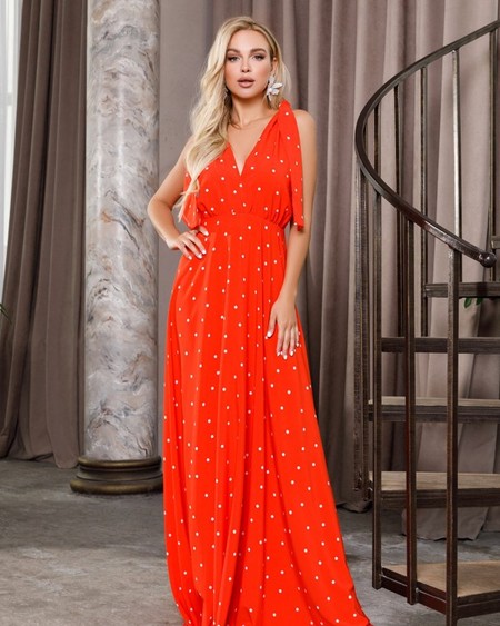 Сукня ISSA PLUS 12625 S помаранчевий купити недорого в Ти Купи