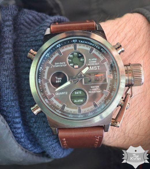 Чоловічий наручний спортивний годинник AMST Mountain (тисяча двісті тридцять три) купити недорого в Ти Купи