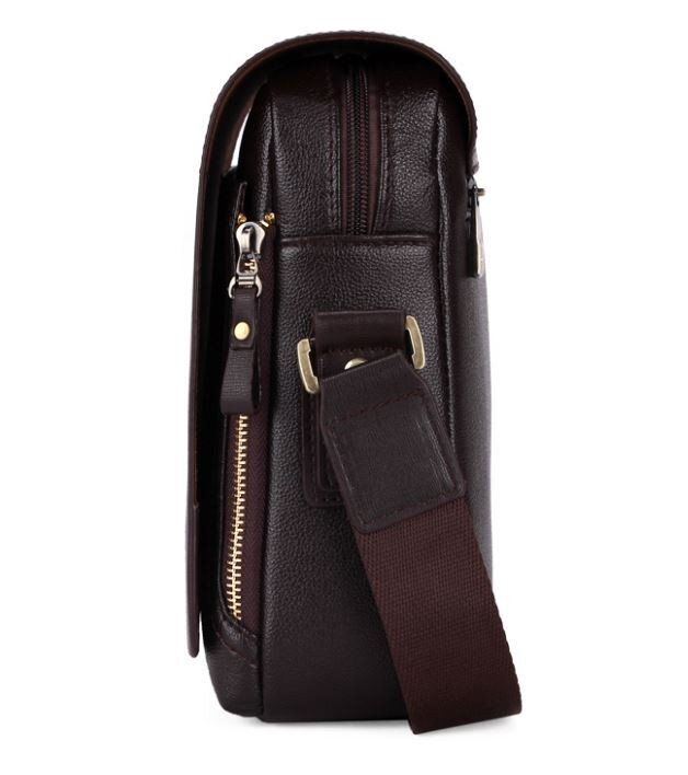 Мужская темно-коричневая сумка через плечо Polo 8802-4 купить недорого в Ты Купи