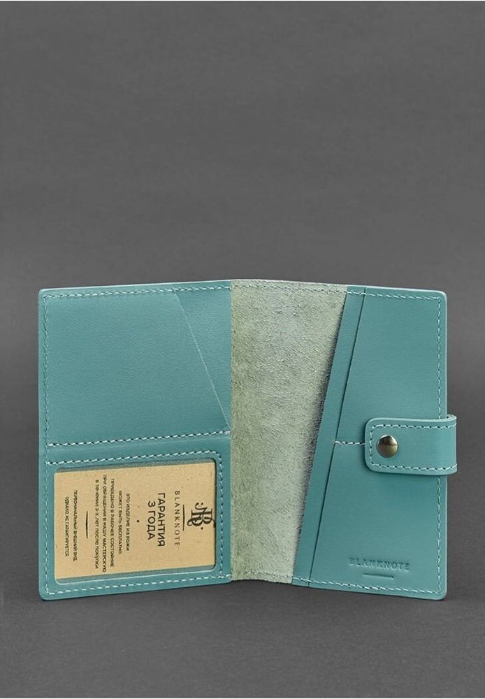 Шкіряна обкладинка для паспорта BlankNote 5.0 (з віконцем) бірюзова BN-OP-5-TIFFANY купити недорого в Ти Купи