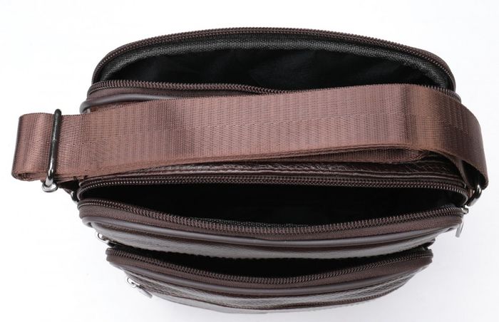Мужская кожаная тёмно-коричневая сумка Vintage 14706 купить недорого в Ты Купи