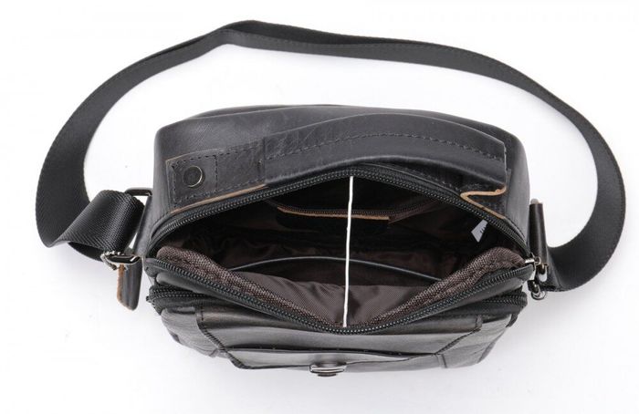 Чоловіча шкіряна чорна сумка Vintage 14995 купити недорого в Ти Купи