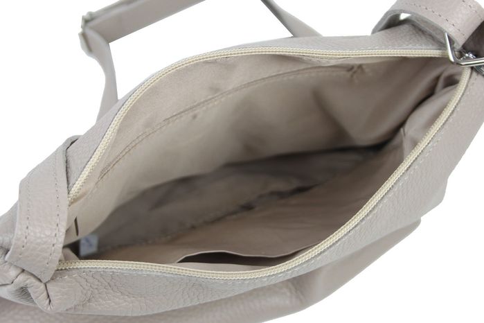 Женская кожаная сумка через плечо Borsacomoda бежевая купить недорого в Ты Купи