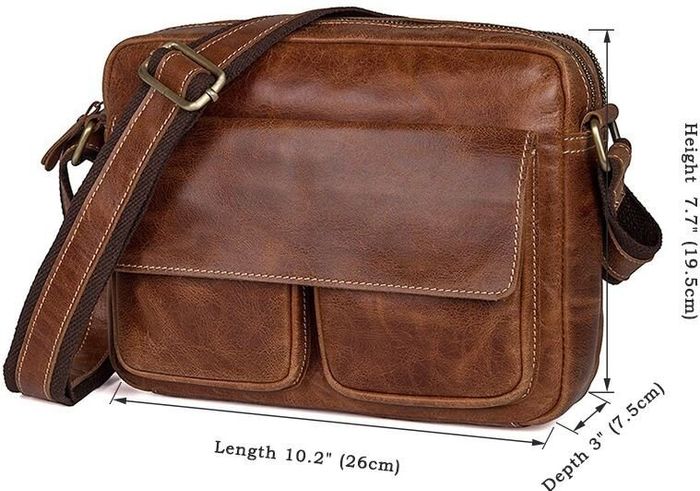 Чоловіча шкіряна сумка Vintage 14583 Коричневий купити недорого в Ти Купи