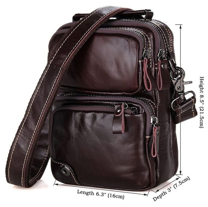 Чоловіча шкіряна сумка Vintage 14435 Темно-коричневий купити недорого в Ти Купи
