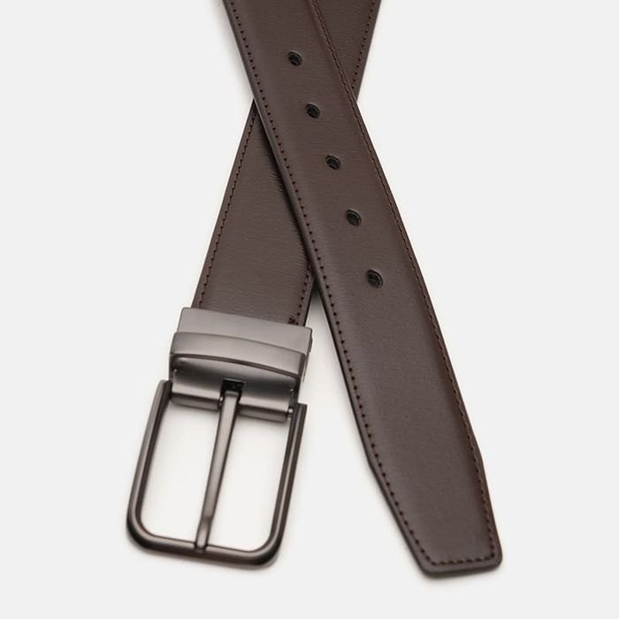 Мужской кожаный ремень Borsa Leather V1DKX01-brown купить недорого в Ты Купи