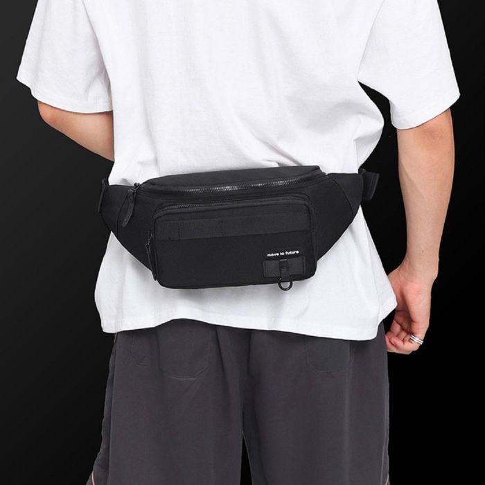 Классическая текстильная сумка на пояс черная Confident AT09-20516A купить недорого в Ты Купи