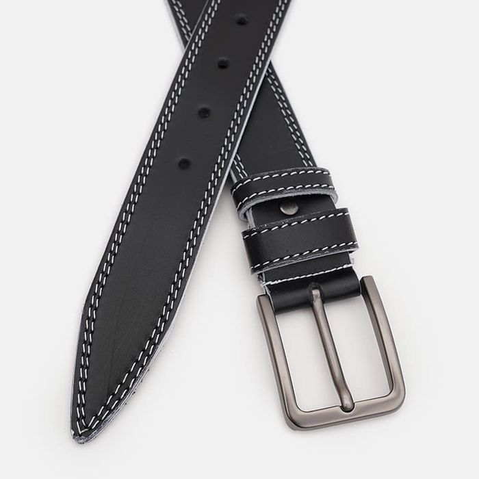 Мужской кожаный ремень Borsa Leather 125v1fx101-black купить недорого в Ты Купи