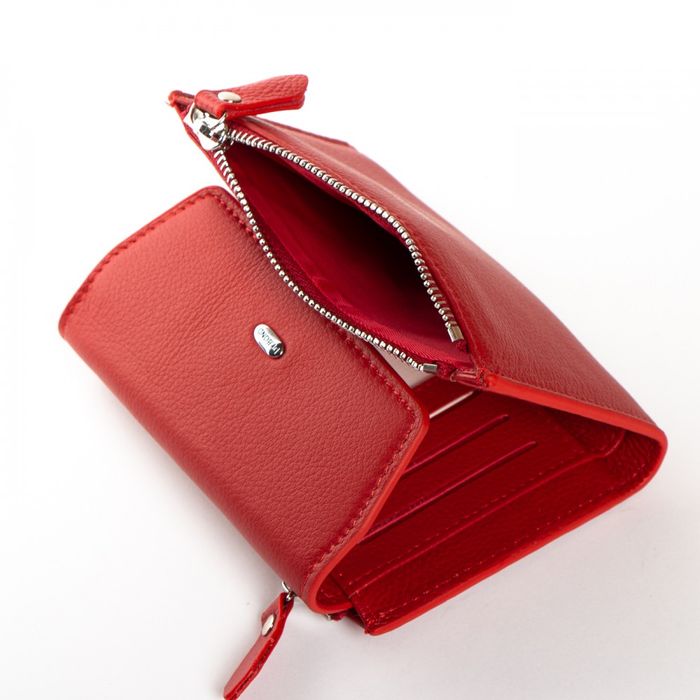 Шкіряний жіночий гаманець Classik DR. BOND WN-23-12 red купити недорого в Ти Купи