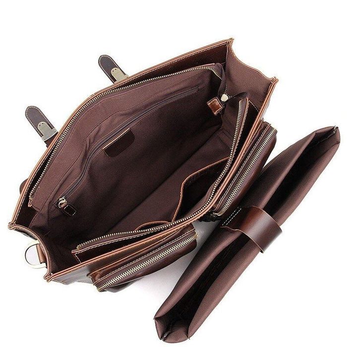 Мужской кожаный портфель Vintage 14434 Темно-коричневый купить недорого в Ты Купи