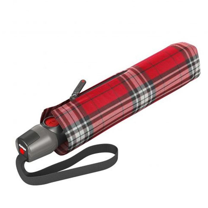 Автоматична парасолька Knirps T.200 Середня дуатська перевірка червоного та темно -темного та темно -темного KN95 3201 5191 купити недорого в Ти Купи