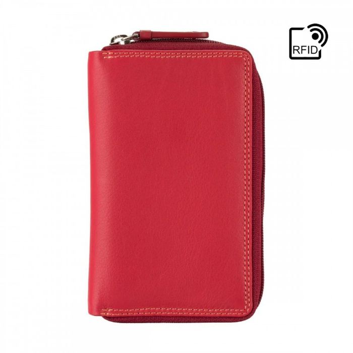 Жіночий шкіряний гаманець із RFID захистом Visconti RB98 Aruba (Red Multi) купити недорого в Ти Купи