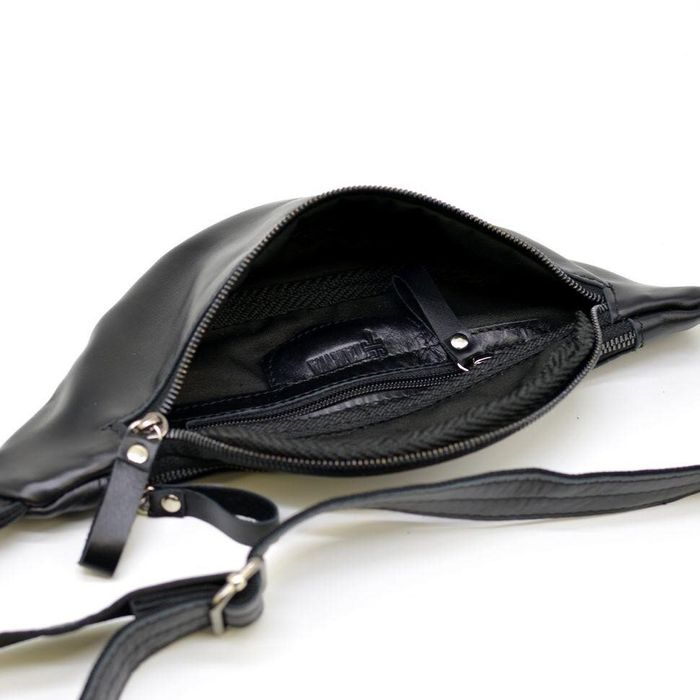 Кожаная черная сумка на пояс унисекс TARWA ga-3034-3md купити недорого в Ти Купи