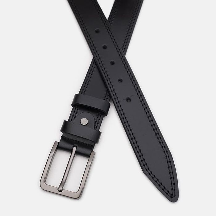 Мужской кожаный ремень Borsa Leather 125v1fx69-black купить недорого в Ты Купи