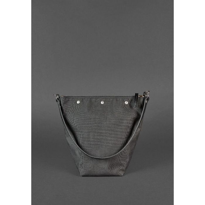 Шкіряна плетені жіноча сумка BlankNote Пазл M Чорна (BN-BAG-32-ygol) купити недорого в Ти Купи