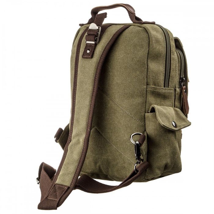 Мужская текстильная оливковая сумка-рюкзак Vintage 20141 купить недорого в Ты Купи