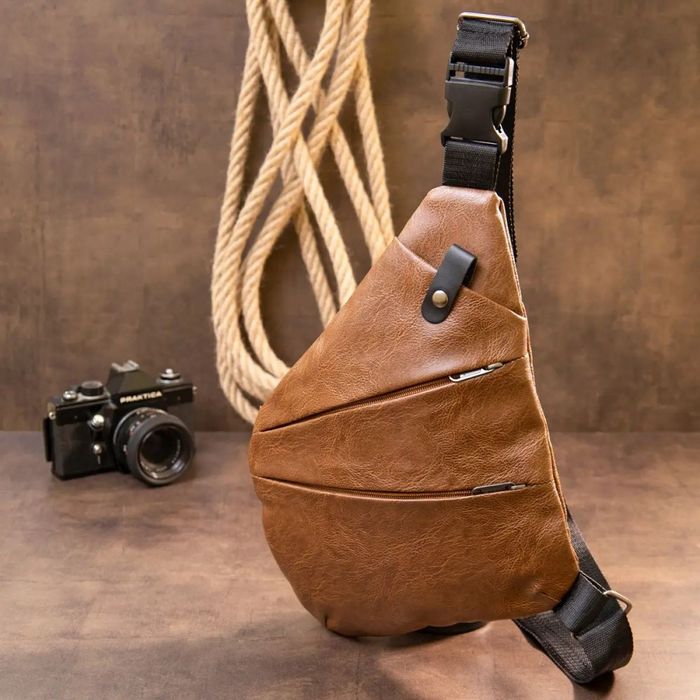 Мужская сумка слинг из кожзама Vintage 20567 купить недорого в Ты Купи