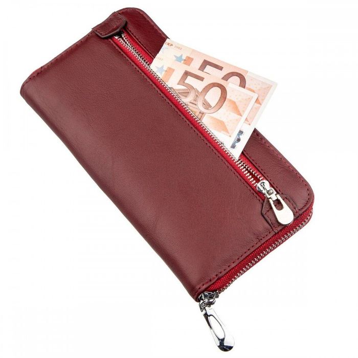 Женский бордовый кошелёк из натуральной кожи ST Leather 18865 Бордовый купить недорого в Ты Купи