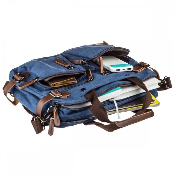 Мужская текстильная синяя сумка-рюкзак Vintage 20147 купить недорого в Ты Купи