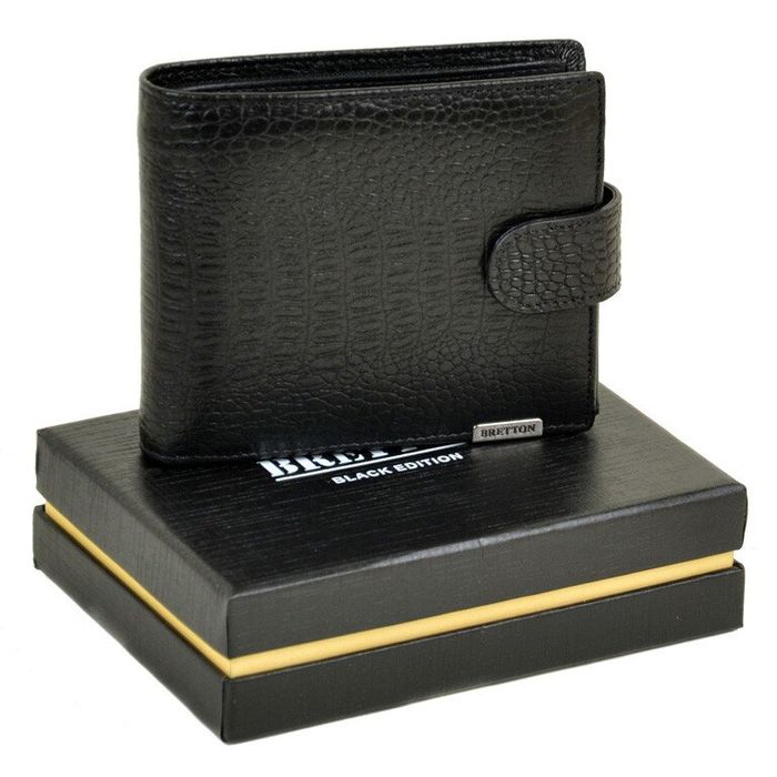 Шкіряний чоловічий гаманець Spa Bretton M3603 black купити недорого в Ти Купи