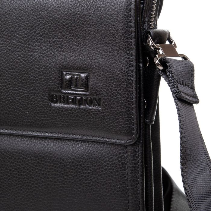 Чоловіча шкіряна сумка над плечем Бреттон BP 1631-4 Чорний купити недорого в Ти Купи