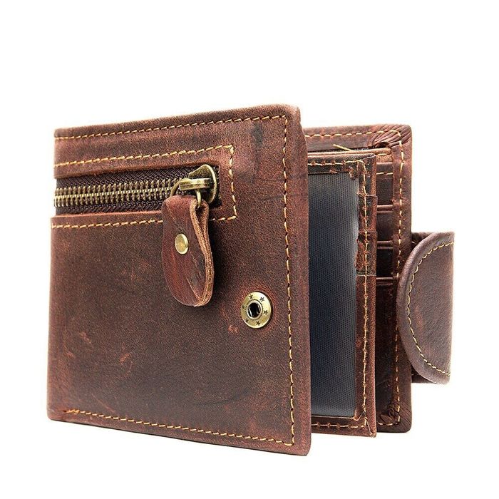 Мужское коричневое портмоне из натуральной кожи Vintage 20239 купить недорого в Ты Купи