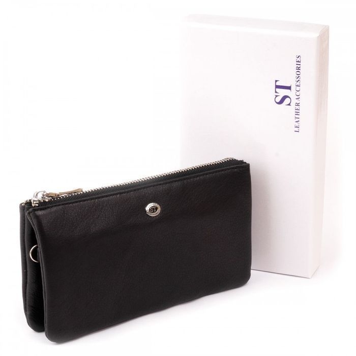 Кошелек из натуральной кожи ST Leather 19246 Черный купить недорого в Ты Купи